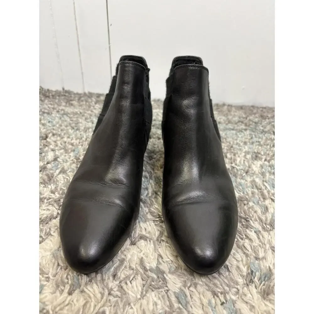 Via Spiga Boots Womens 9.5 Pull On Chelsea Wedge Leather Staple Quiet Luxury